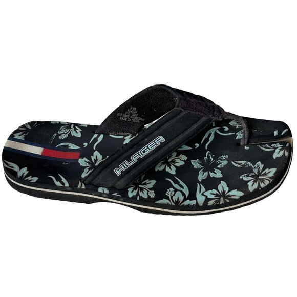 Tommy Hilfiger Beach Sandals Flip Flops Floral Pattern Adult Unisex Size 9M - Picture 1 of 8